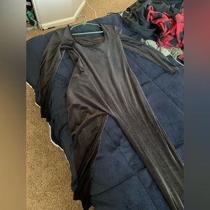 Velvet body con bodysuit in the color black will model if interested!